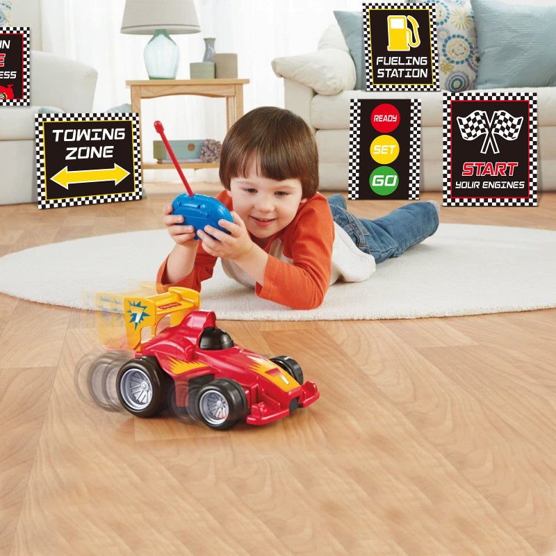 Huray Rayho Race Car Birthday Party Supplies Checkered Flags Racing Happy Birthday Party Signs Cutouts Cars Birthday Party Supplies Let's Go Racing Party Supplies for Kids Race Fans - Image 5